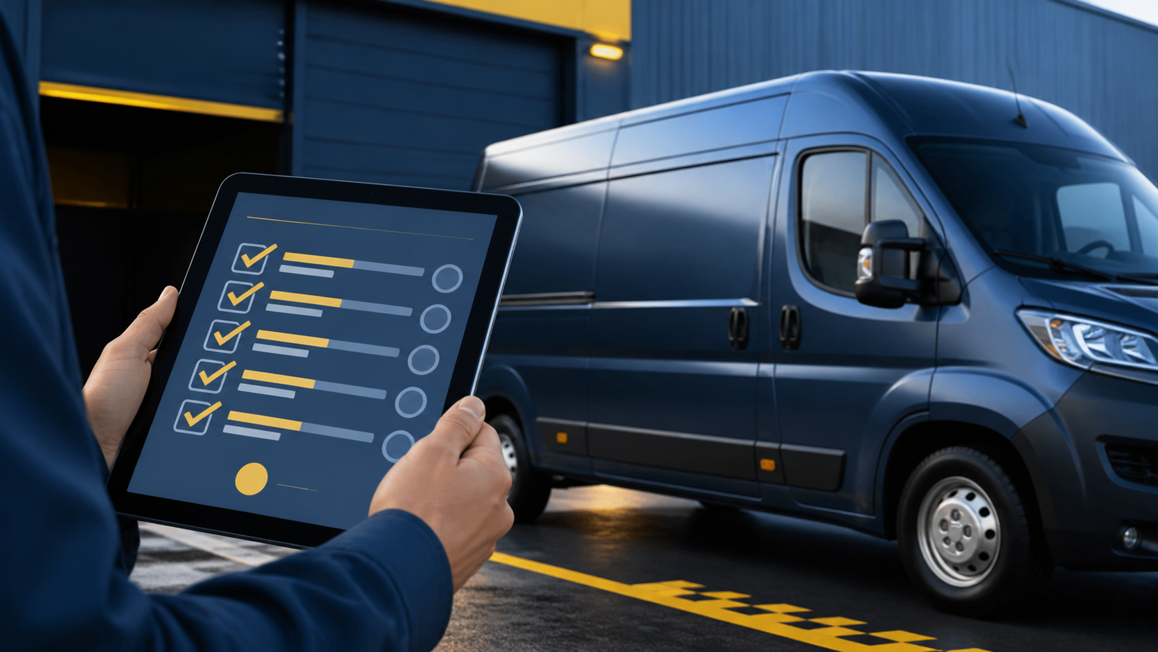validación de conductores: documentos de transporte y verificación digital segura en pantalla corporativa