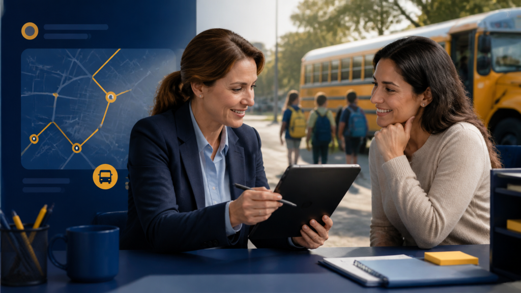 software checklist PESV: conductor realizando inspección digital de vehículo con tablet y lista de seguridad